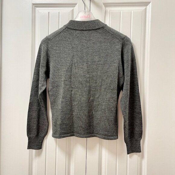Vintage Camela Wool Knit Mockneck Sweater Grey- M - Picture 5 of 11